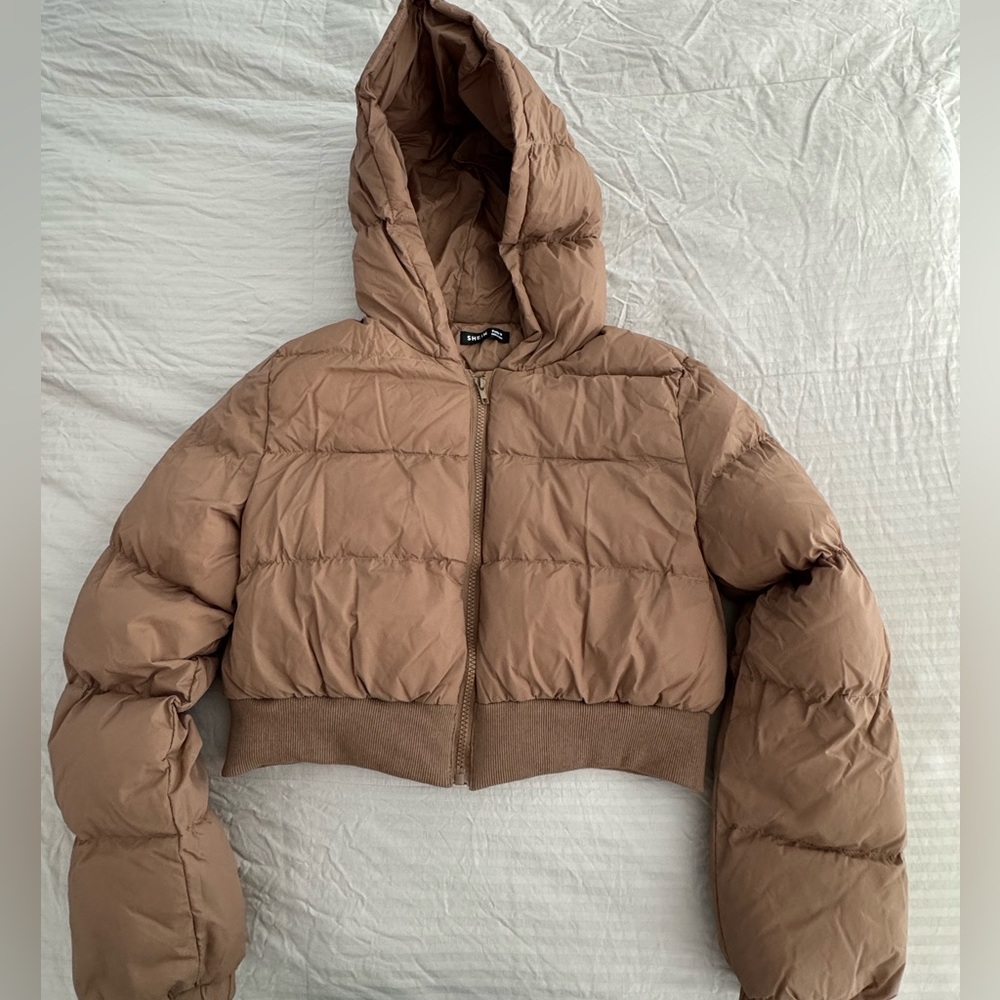 SHEIN Tan Puffer Jacket - Petite